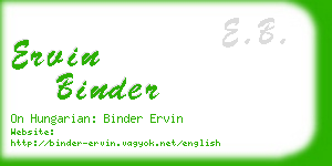 ervin binder business card